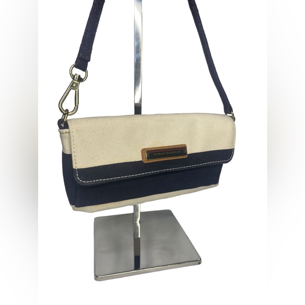 Tommy Hilfiger Blue & White Canvas Wristlet